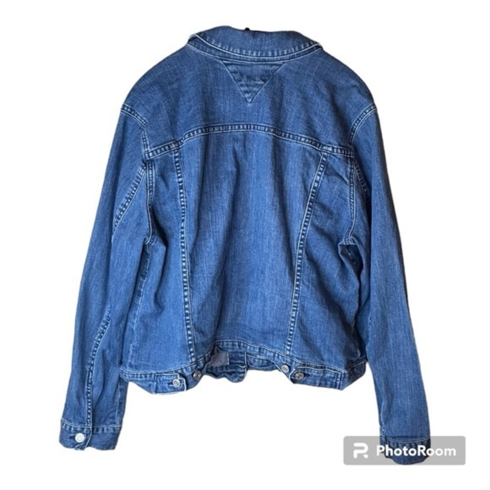 Tommy Hilfiger Unisex Medium Wash Trucker Denim Jean Jacket‎ Size XXL - Picture 2 of 8